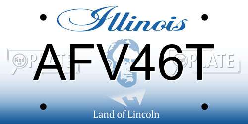 AFV46T Illinois License Plate