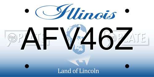 AFV46Z Illinois License Plate