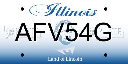 AFV54G Illinois License Plate