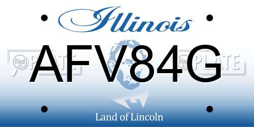 AFV84G Illinois License Plate