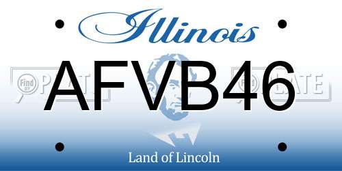 AFVB46 Illinois License Plate