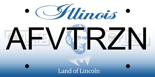 AFVTRZN Illinois License Plate