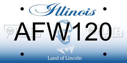 AFW120 Illinois License Plate