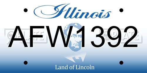 AFW1392 Illinois License Plate