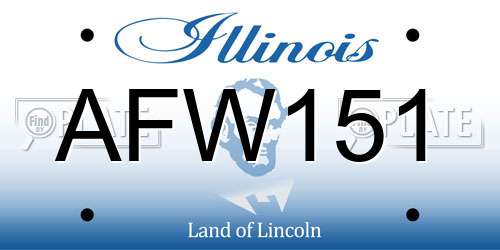 AFW151 Illinois License Plate