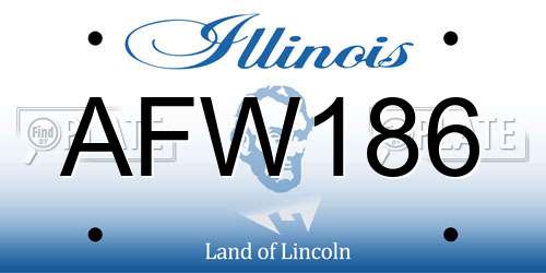 AFW186 Illinois License Plate