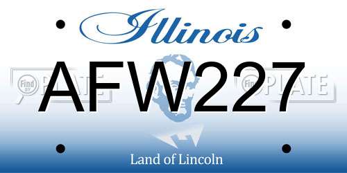 AFW227 Illinois License Plate