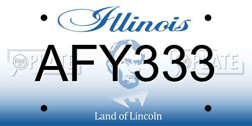AFY333 Illinois License Plate