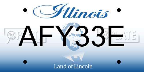 AFY33E Illinois License Plate