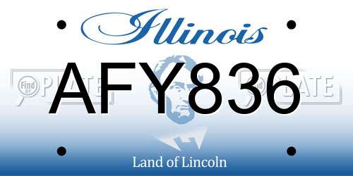 AFY836 Illinois License Plate