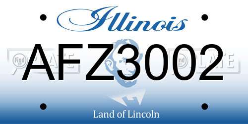 AFZ3002 Illinois License Plate