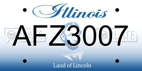 AFZ3007 Illinois License Plate