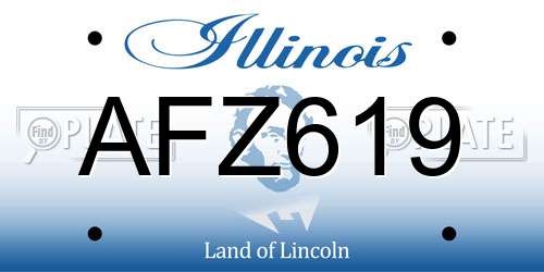 AFZ619 Illinois License Plate