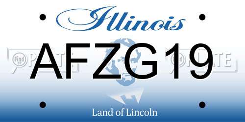 AFZG19 Illinois License Plate