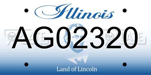 AG02320 Illinois License Plate