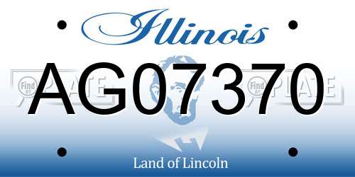 AG07370 Illinois License Plate