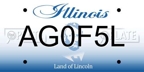 AG0F5L Illinois License Plate
