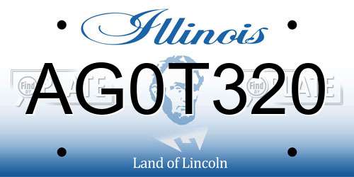 AG0T320 Illinois License Plate