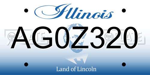 AG0Z320 Illinois License Plate