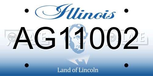 AG11002 Illinois License Plate