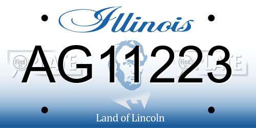 AG11223 Illinois License Plate