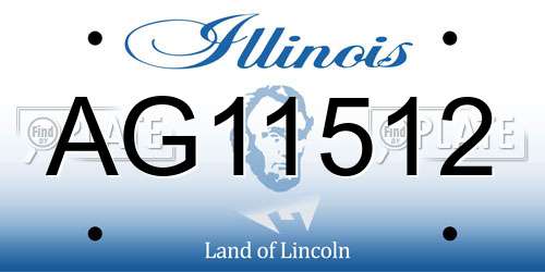 AG11512 Illinois License Plate