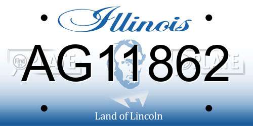 AG11862 Illinois License Plate