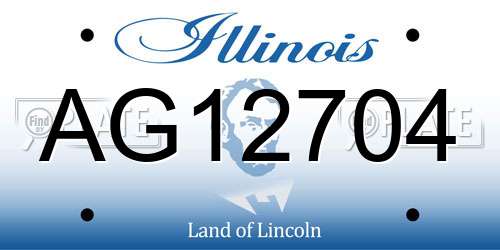 AG12704 Illinois License Plate