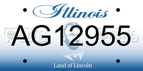 AG12955 Illinois License Plate