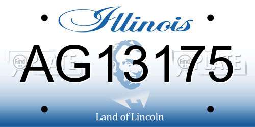 AG13175 Illinois License Plate
