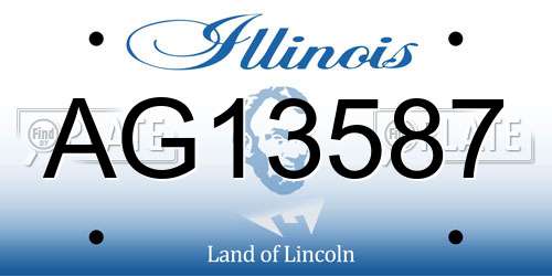 AG13587 Illinois License Plate