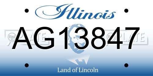 AG13847 Illinois License Plate