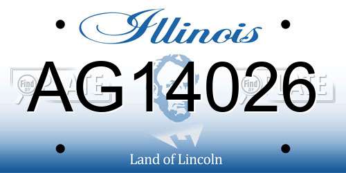 AG14026 Illinois License Plate