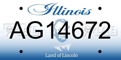 AG14672 Illinois License Plate