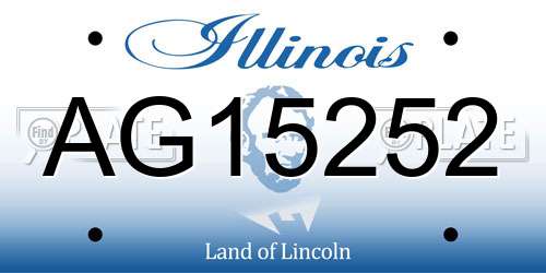 AG15252 Illinois License Plate