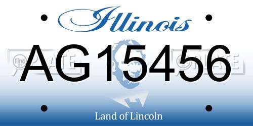 AG15456 Illinois License Plate