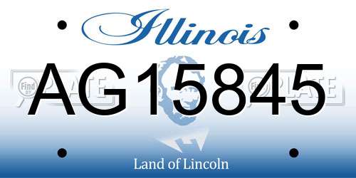 AG15845 Illinois License Plate