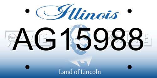 AG15988 Illinois License Plate
