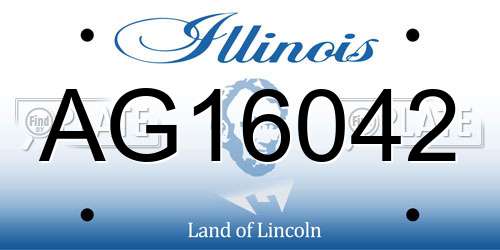AG16042 Illinois License Plate
