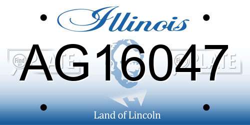AG16047 Illinois License Plate