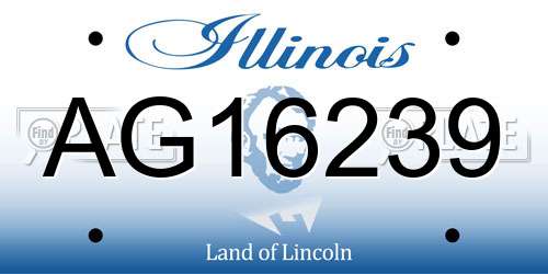 AG16239 Illinois License Plate