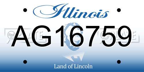AG16759 Illinois License Plate