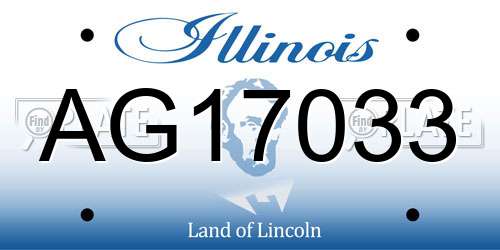 AG17033 Illinois License Plate
