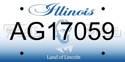 AG17059 Illinois License Plate