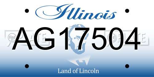 AG17504 Illinois License Plate