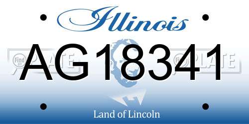 AG18341 Illinois License Plate