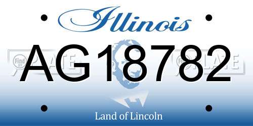 AG18782 Illinois License Plate