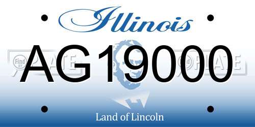 AG19000 Illinois License Plate