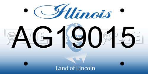 AG19015 Illinois License Plate