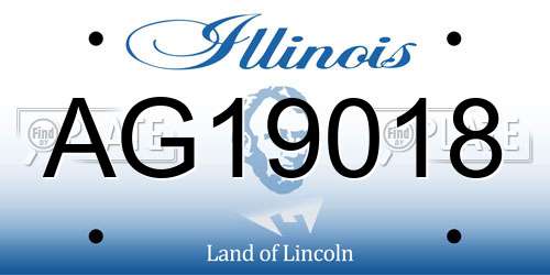 AG19018 Illinois License Plate